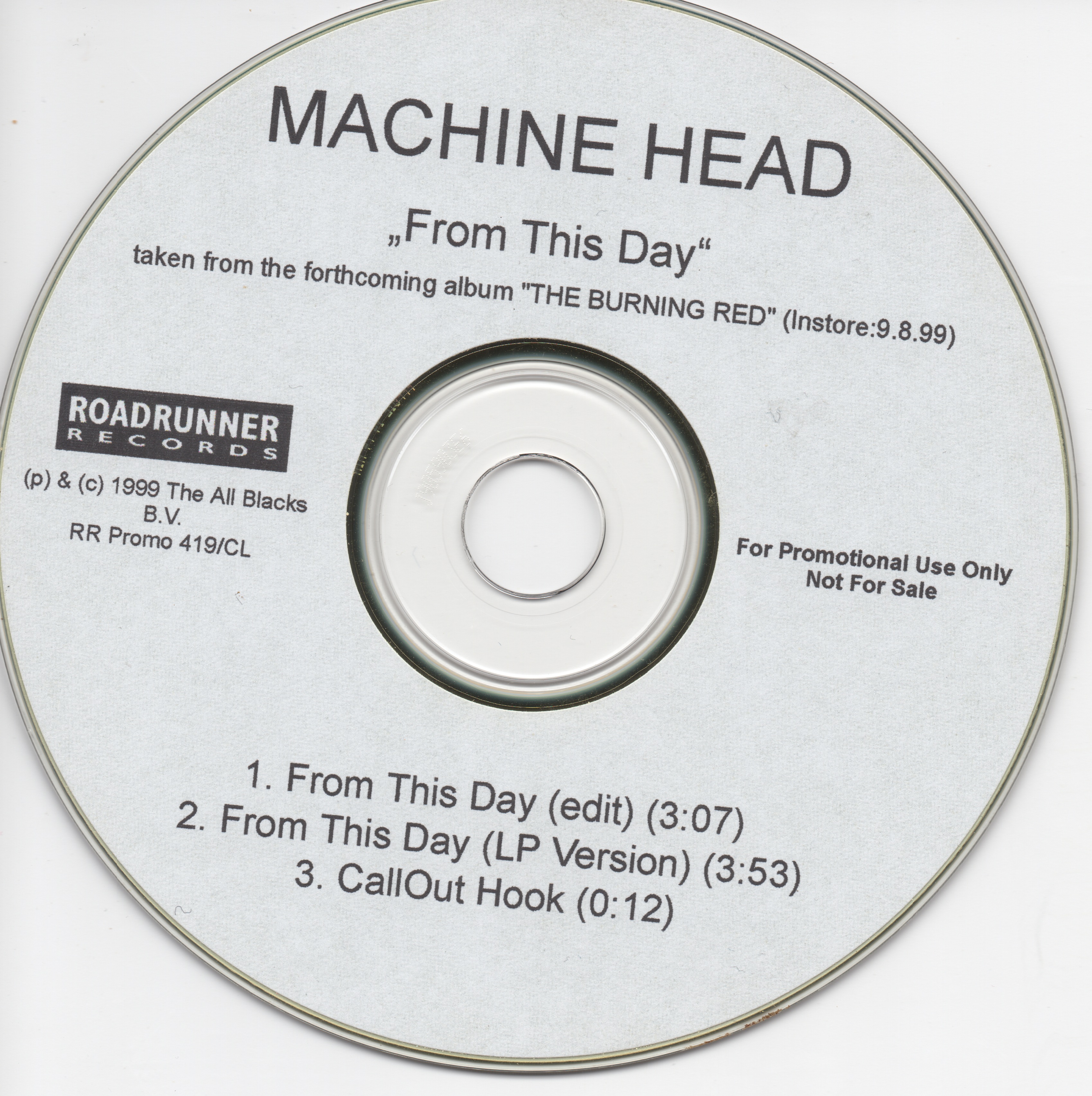 From This Day White Card Sleeve Promo Disc