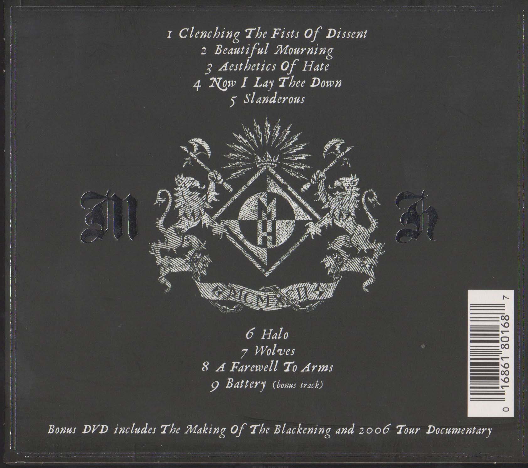 The Blackeneing CDDVD back